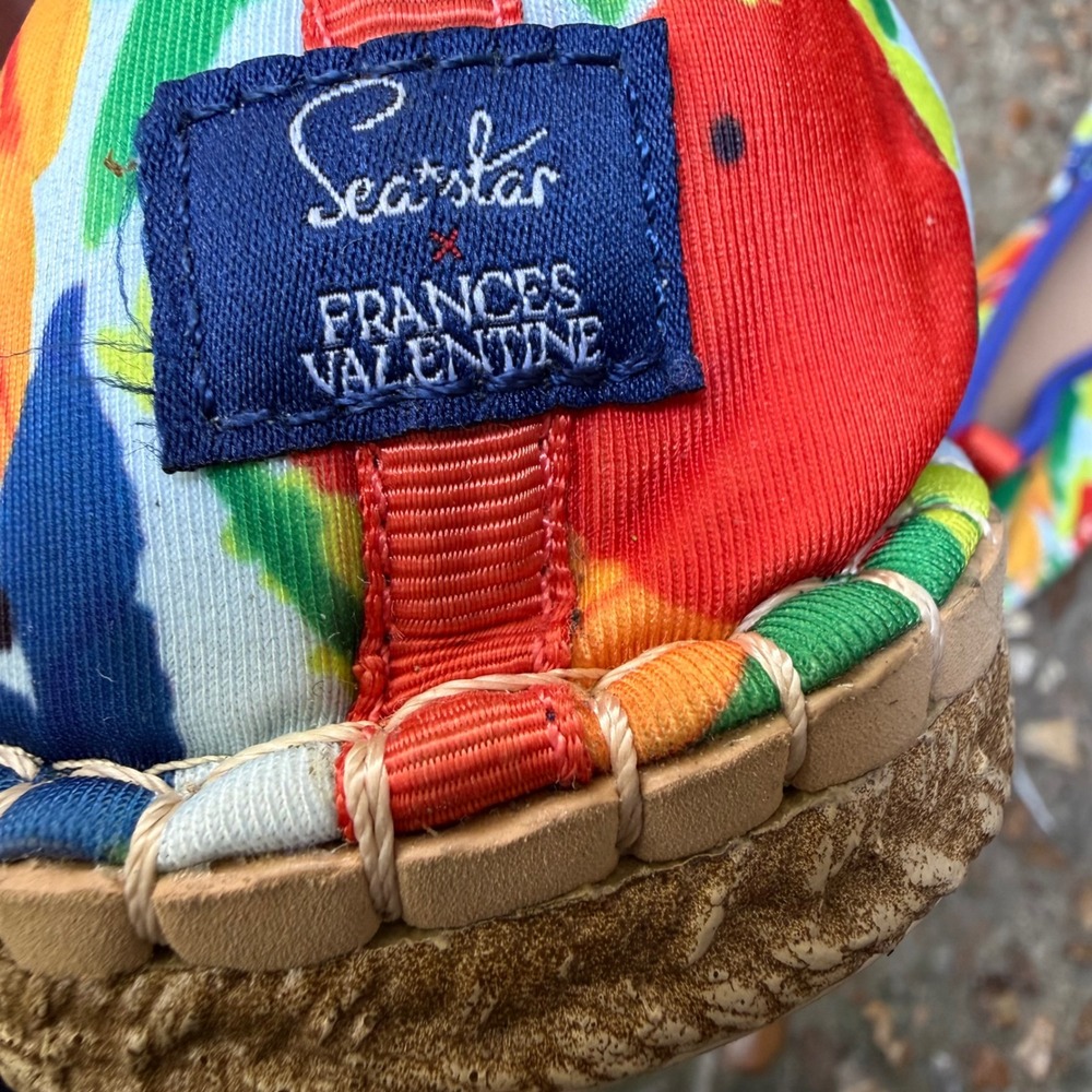 Sea Star x Frances Valentine Floral Neoprene Mary Jane Espadrille Shoes Womens 8 - Picture 6 of 15